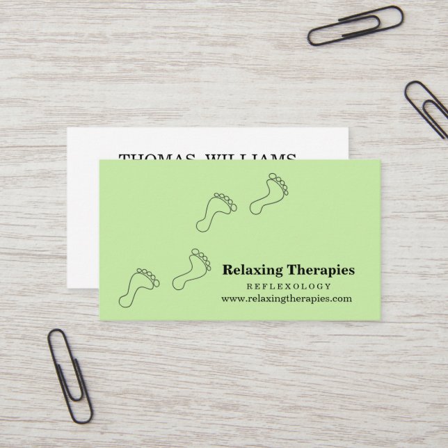 Reflexzonenmassage Visitenkarte (Vorderseite/Rückseite Beispiel)