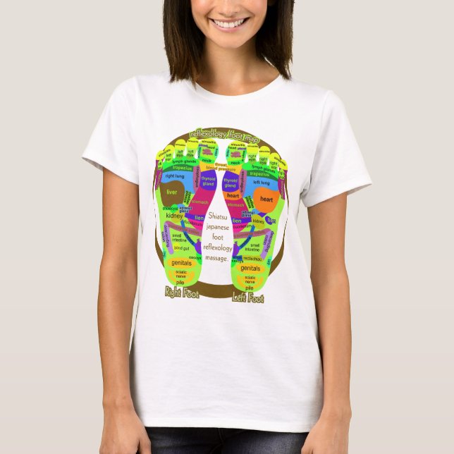 Reflexzonenmassagefußkarte T-Shirt (Vorderseite)