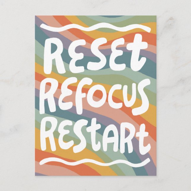 REFOCUS NEUSTARTEN FUSSBubble Letters INSPO Postkarte (Vorderseite)