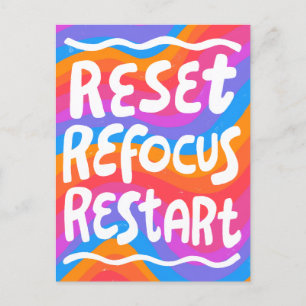 REFOCUS NEUSTARTEN FUSSBubble Letters INSPO Postkarte