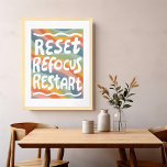 REFOCUS RETART NEUSTART Farbige Fun Bubble Letters Poster<br><div class="desc">Handgemachte Kunst für Sie! Fügen Sie Ihren eigenen Text hinzu, ändern Sie auch die Hintergrundfarbe. Wählen Sie die Druckgröße aus dem Dropdown-Menü oben, und klicken Sie auf die Schaltfläche "Design bearbeiten", um das Kunstwerk an jedes Papierformat anzupassen. Kaufen Sie ein einfaches Poster oder eine gerahmte und matte Version! Vielen Dank,...</div>