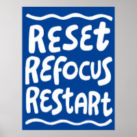REFOCUS RETART NEUSTART Farbige Fun Bubble Letters