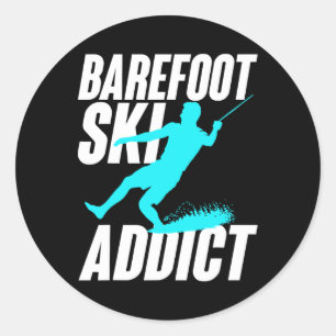 Refoot Ski Addict Humore Refooter Water Sport Runder Aufkleber