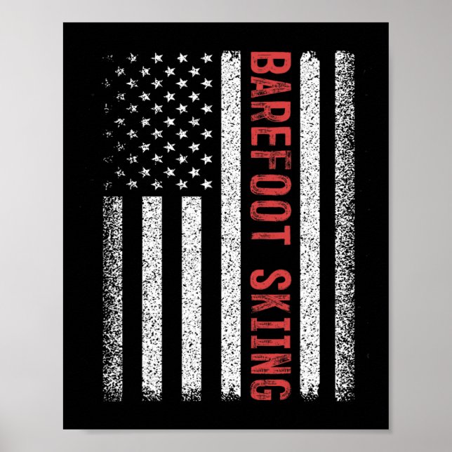 Refoot Skiing American Flag 4. Juli Poster (Vorne)