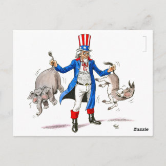 Reform-Party Uncle Sam Got'em durch den Schwanz Postkarte