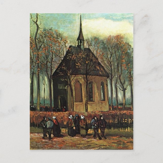 Reformierte Kirche in Nuenen, Van Gogh Postkarte (Vorderseite)