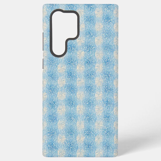 Refreshing Light Blue Floral Texture Phone Case Samsung Galaxy Hülle (Rückseite)