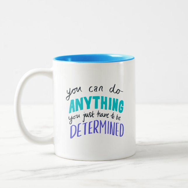 Refreshing Teal Purple You Can Do Anything Warm Zweifarbige Tasse (Links)