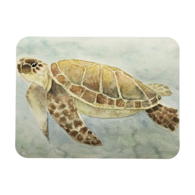 Refridgerator Magnet Sea Turtle #1 (Horizontal)