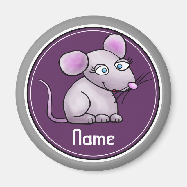 Refrigerator Magnet, Name Template, Cute Mouse Magnet (Vorne)