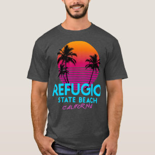 Refugio Staat Beach California Retro Wave 80er T-Shirt
