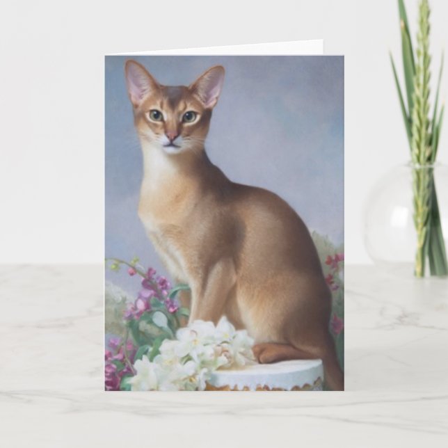 Regal Abyssinian – Painterly Cat Card Karte (Vorderseite)
