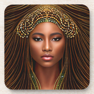 Regal African Beauty: Schwarze Geschichte feiern Getränkeuntersetzer