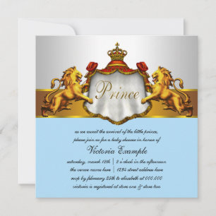 Regal Baby Blue Prinz Baby Shower Einladung