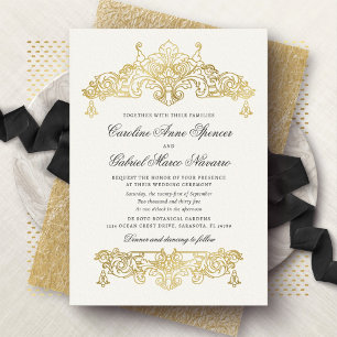 Regal Barock Vintage Verzierte Hochzeit Folieneinladung