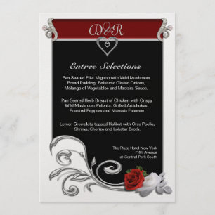 Regal Black and Red Menu Menükarte