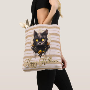Regal Black Cat Gold gestreift glückliches Hallowe