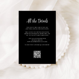 Regal Black | Wedding Guest Details QR Code Begleitkarte