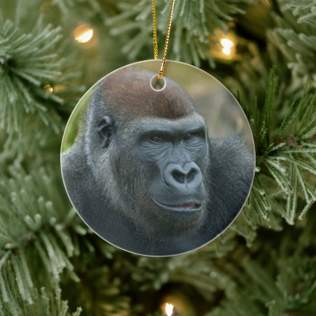Regal Blackback Gorilla Keramik Ornament (Baum)