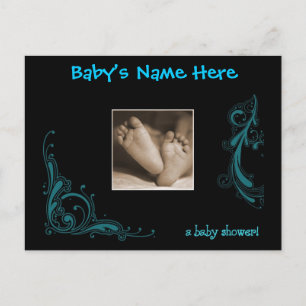 Regal Blue Baby Boy Dusche Einladung