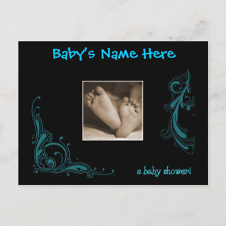 Regal Blue Baby Boy Dusche Einladung