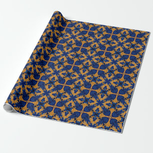 Regal Blue und Gold Motif Wappen Heraldry Geschenkpapier