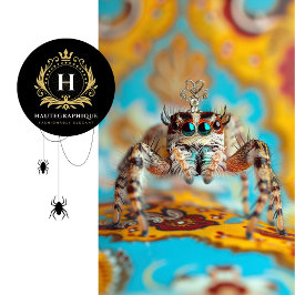 Regal Blue Vintag floral Jeweled Spider Art Seidenpapier
