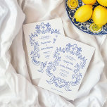 Regal Blue | Vintage Barockrahmenverheiratung Einladung<br><div class="desc">Diese elegante und luxuriöse Hochzeitseinladung besticht durch ein Vintages Kunstwerk mit verziertem Barockstil. Das Design ist blau auf einem einfachen,  weißen Hintergrund. Moderne Skriptkalligraphie und klassischer Text,  zusammen mit Ihren Initialen oder Monogrammen,  machen dies zu einer eleganten und zeitgemäßen Wahl für Ihre Hochzeit.</div>