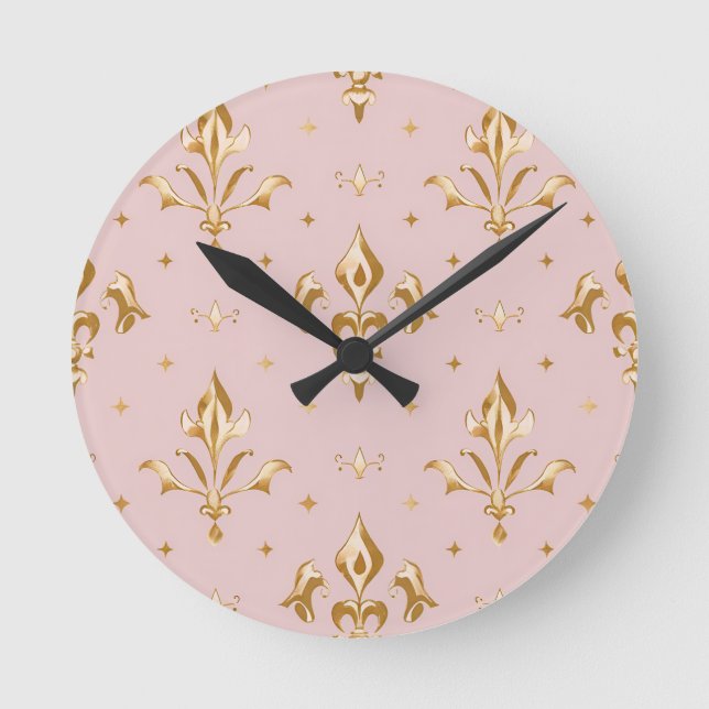 Regal Blush Wall Clock Runde Wanduhr (Vorderseite)