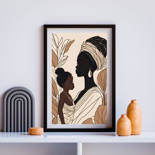 Regal Bond – Mother and Daughter Line Art Poster (Von Creator hochgeladen)