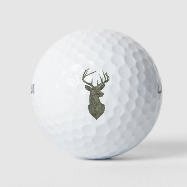 Regal Buck Trophy Deer Silhouette in Camouflage Golfball (Vorderseite)