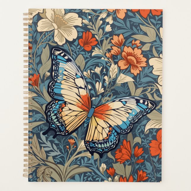 Regal Butterfly Amidst William Morris Floral Planer (Vorderseite)