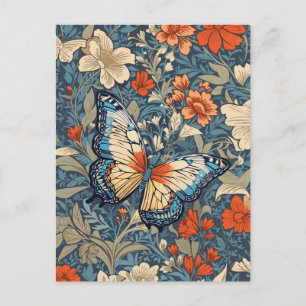 Regal Butterfly Amidst William Morris Floral Postkarte