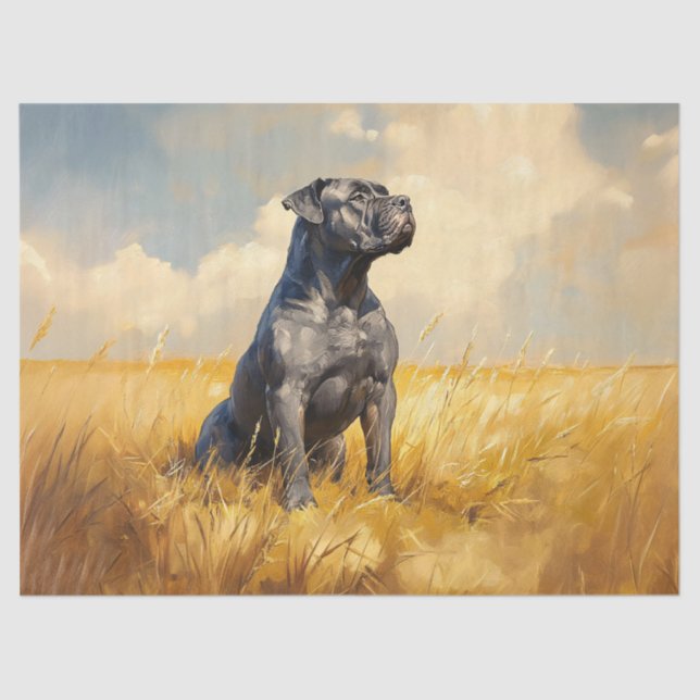 Regal Cane Corso in einem Feldbild Seidenpapier (Vorderseite)