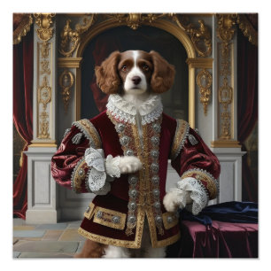 Regal Canine Renaissance Dog Portrait Digitale Kun Fotodruck