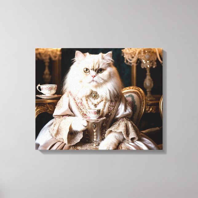 Regal Cat in Gown Leinwanddruck (Vorderseite)