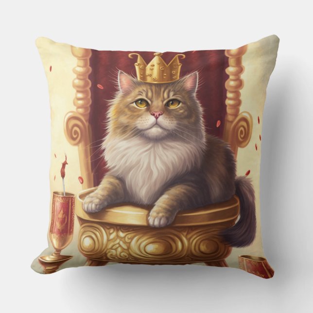 Regal Cat Throne Kissen (Vorderseite)