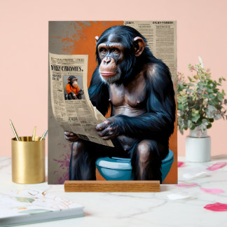 Regal Chimp auf dem Throne - Einzigartige Mischung Acrylschild