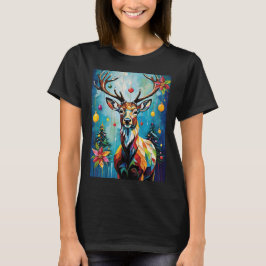 Regal Christmas Rentier mit Ornamenten T-Shirt