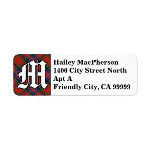 Regal Clan MacPherson Red Tartan Monogram
