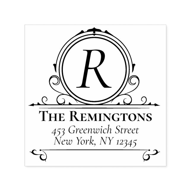 Regal Classic Elegant Rich Monogram Luxury Permastempel (Design)
