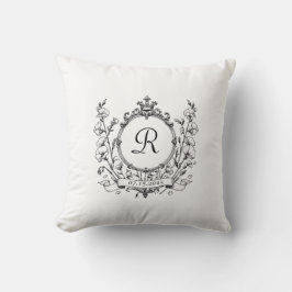 Regal Classic formale Monogram Wappen Wedding Kissen