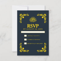 Regal Contrast Mitternachtsblau & Gold Hochzeit