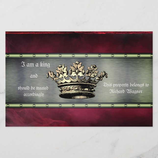 Regal Crown Design for the Controlling Individual Briefpapier (Vorderseite)