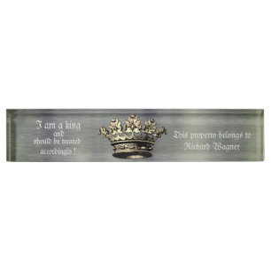 Regal Crown Design for the Controlling Individual Namensplakette