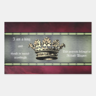 Regal Crown Design for the Controlling Individual Rechteckiger Aufkleber