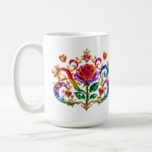 Regal Crystal Rose Diamond Crown Königin Kaffeetasse