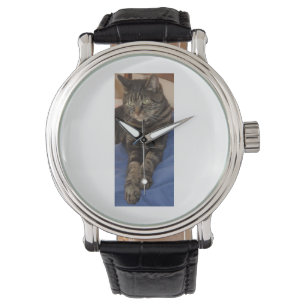 Regal Dave Men's Vintage schwarze Ledergitter-Armb Armbanduhr