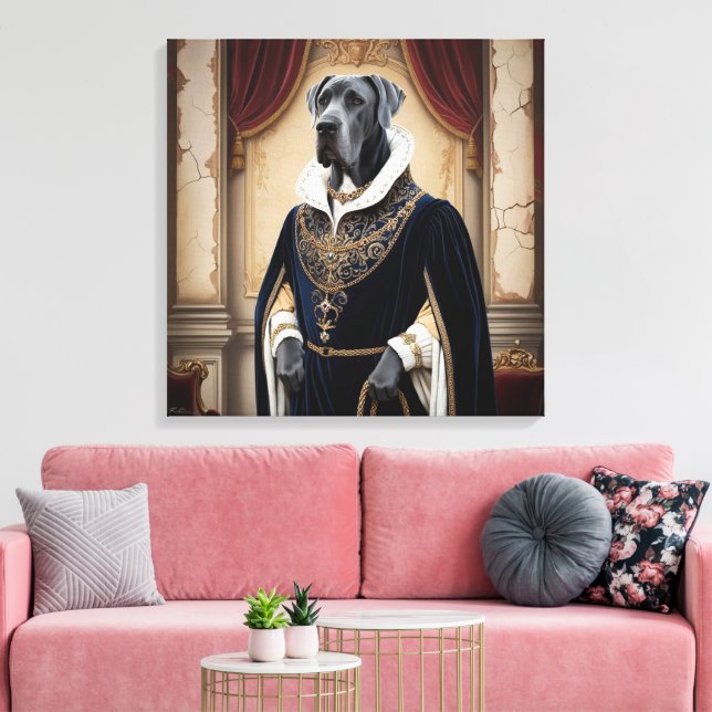 Regal Dog in der Renaissance-Attraktion - Digitale Leinwanddruck (Insitu (Wohnzimmer))