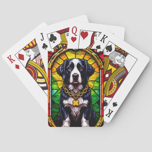 Regal Dog Portrait mit Lavish Gold Frame Spielkarten (Rückseite)